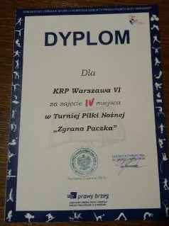 Dyplom za zajęcie IV miejsca