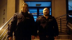 Policjanci, którzy uratowali mężczyznę
sierż. sztab. Mariusz Szałas i sierż. sztab. Rafał Lasota