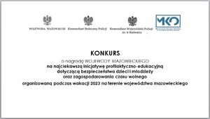 Zdjęcie przedstawia biały plakat  informacją o konkursie.