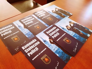 Zdjęcie przestawia kilka informatorów ułożonych obok siebie na stole.