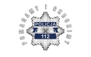 Zdjęcie przedstawia logo z napisem POLICJA 112.