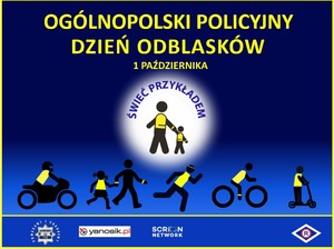 Zdjęcie przedstawia granatowy plakat.