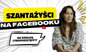 Zdjęcie przedstawia kolorowy plakat na którym widnieje wizerunek znanej aktorki. W tle widać hasło: "Szantażyści na facebooku".
